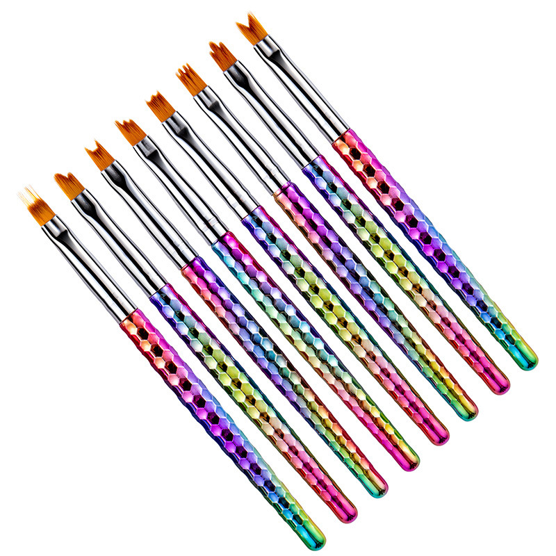 8Pcs set of painted nail art flower brush petal pen