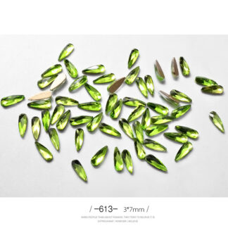10Pcs 3D Nail Art Rhinestones Long Water Drop Shaped Glitter Nail Art De