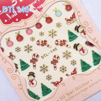 3D Christmas nail decals