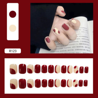 Fake Nails Press On Short Reusable With Designs