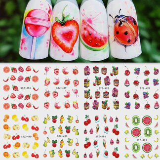 Strawberry Summer Fruit Drinking Stickers For Nails Manicure Nail Art