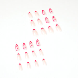 Mid-Length Press On False Nails Gradient Easy Wear Franch Reusable Natur