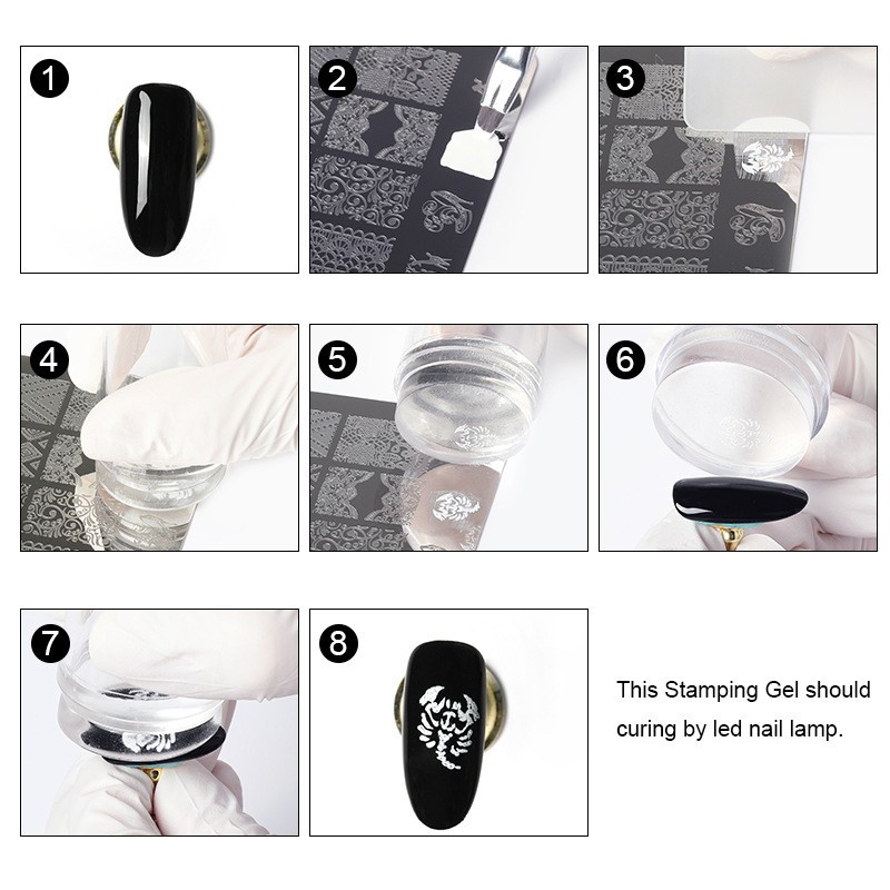 Painted Print Oil Transfer Oil Transfer Print Template Nail Polish Set