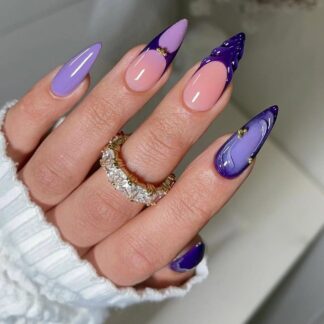 French-style 3D Drip-gel Artificial Nails Nail Tips With Adhesive Backin