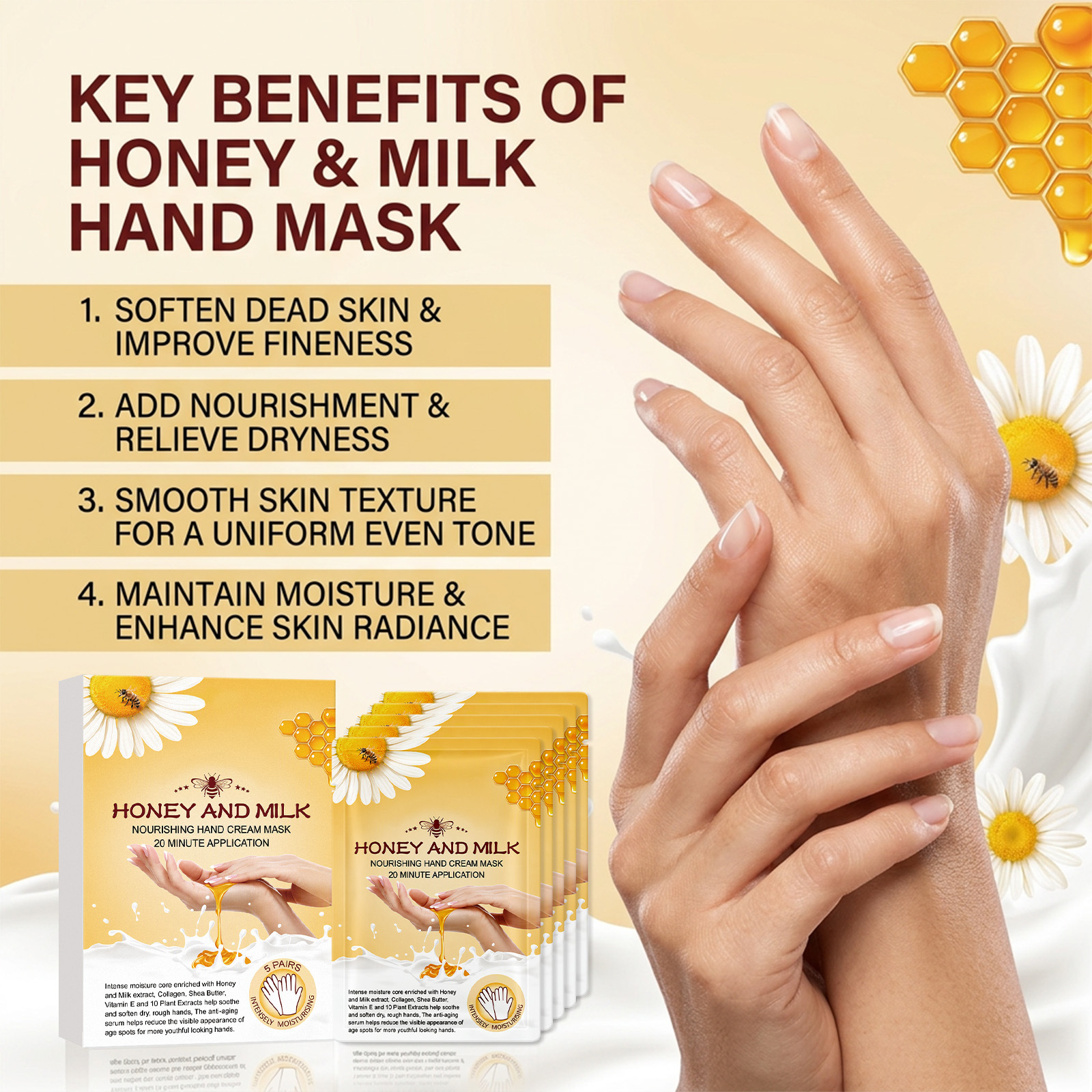 Moisturizing Hand Mask Hydrating And Nourishing Hand Carehome Use