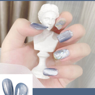 Milk Tea Crystal Stone Cat Eye Nail Polish
