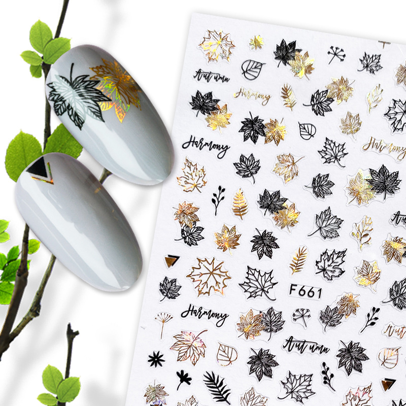 Summer Fruit Black and White Hot Gold and Silver Nail Stickers Nail Deca