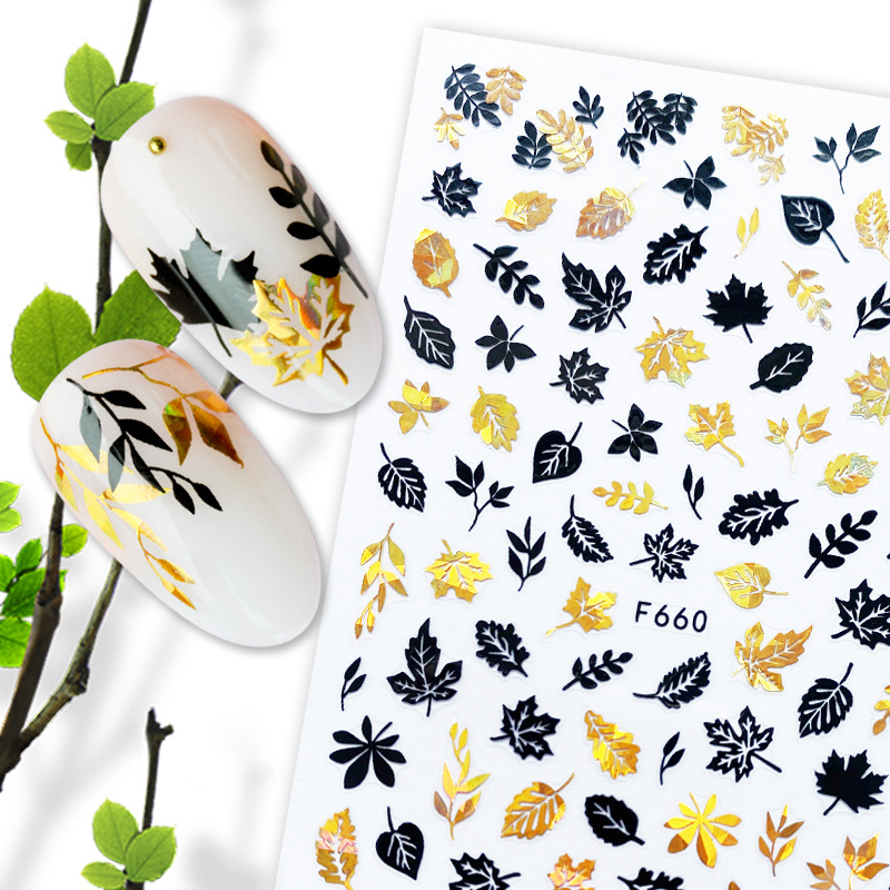 Summer Fruit Black and White Hot Gold and Silver Nail Stickers Nail Deca