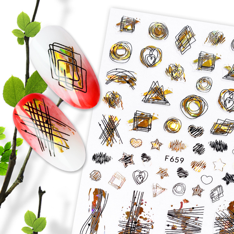 Summer Fruit Black and White Hot Gold and Silver Nail Stickers Nail Deca