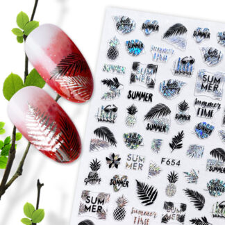 Summer Fruit Black and White Hot Gold and Silver Nail Stickers Nail Deca