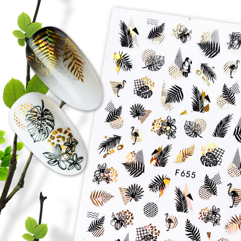 Summer Fruit Black and White Hot Gold and Silver Nail Stickers Nail Deca