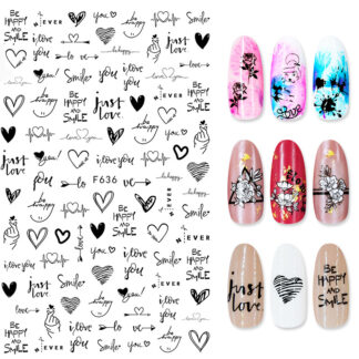 Summer Flowers and Love Adhesive Stickers Nail Art Stickers Foreign Tr